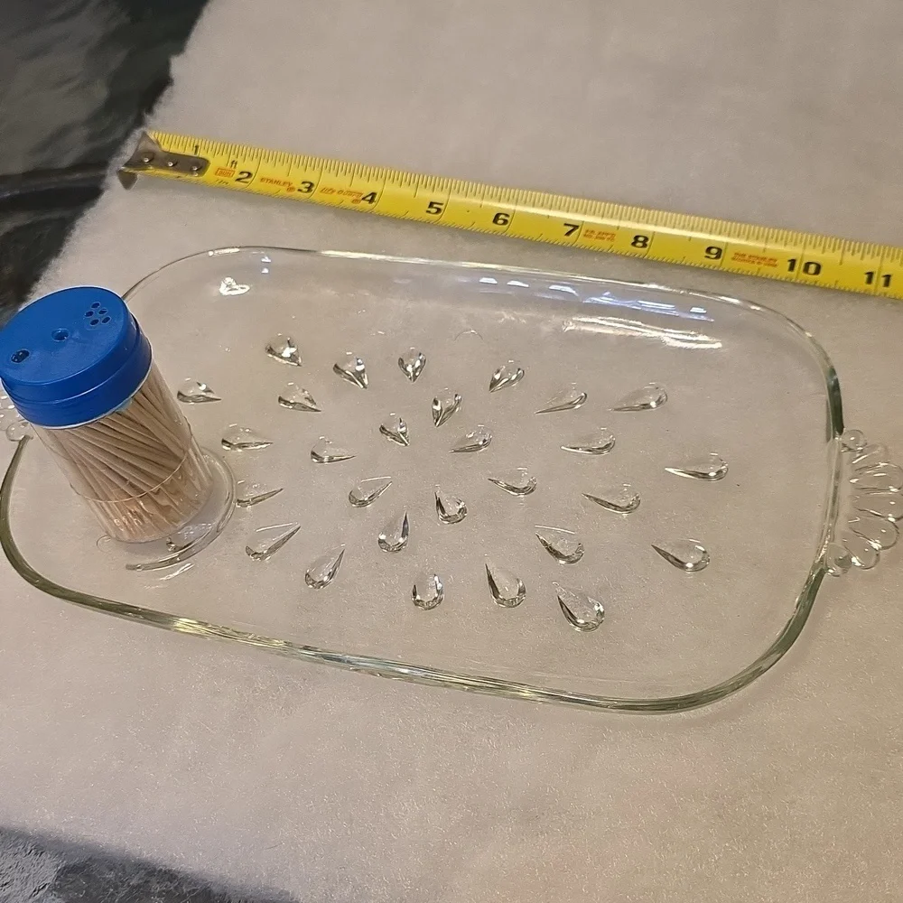 Antique Teardrop Glass Tray For Dining Or Vanity - Picture 10 of 11